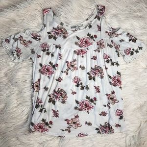 Cold Shoulder Floral Shirt
